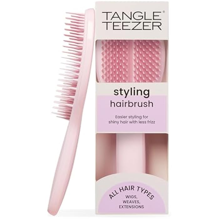 Tangle Teezer | The Ultimate Styler Hairbrush | Maintains & Blends Wigs, Weaves, Extensions & Clip-Ins | Finishing Brush for Adding Volume, Texture, Shine & Brushing Out Curls | Millennial Pink - Image 1